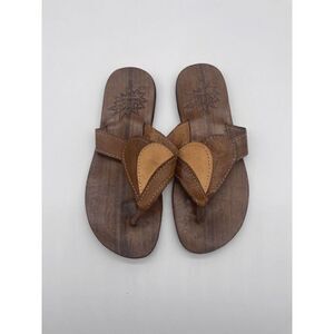 Artisano Leather Flip Flop for Women Sz 8 Thong Brown